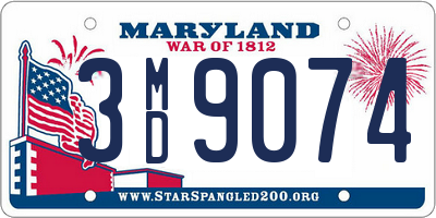 MD license plate 3MD9074