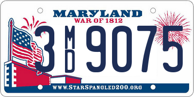 MD license plate 3MD9075