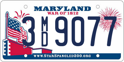 MD license plate 3MD9077