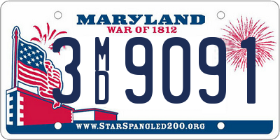 MD license plate 3MD9091