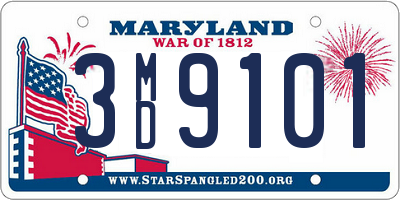 MD license plate 3MD9101