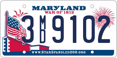 MD license plate 3MD9102