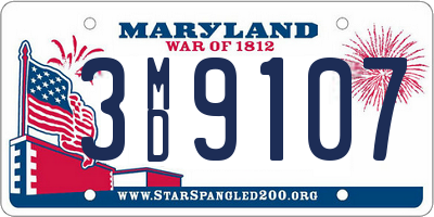 MD license plate 3MD9107