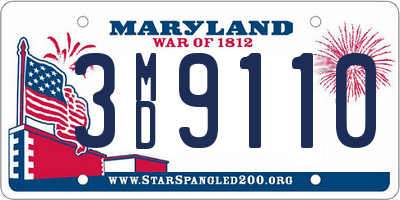 MD license plate 3MD9110