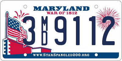 MD license plate 3MD9112