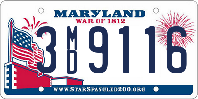 MD license plate 3MD9116