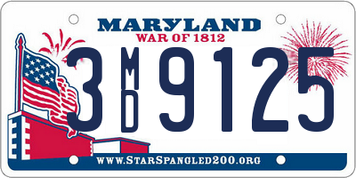 MD license plate 3MD9125