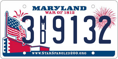 MD license plate 3MD9132