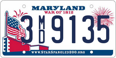 MD license plate 3MD9135