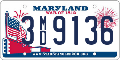 MD license plate 3MD9136