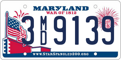 MD license plate 3MD9139