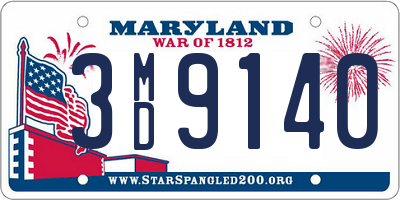 MD license plate 3MD9140