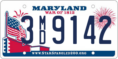 MD license plate 3MD9142