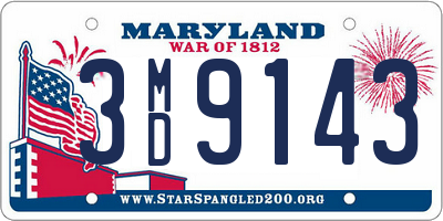 MD license plate 3MD9143