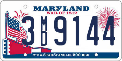 MD license plate 3MD9144