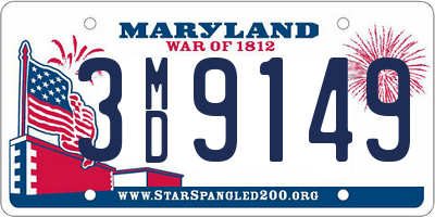 MD license plate 3MD9149