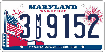 MD license plate 3MD9152