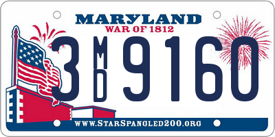 MD license plate 3MD9160