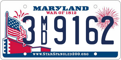 MD license plate 3MD9162