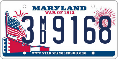 MD license plate 3MD9168