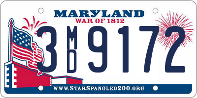 MD license plate 3MD9172