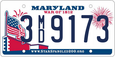 MD license plate 3MD9173