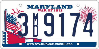 MD license plate 3MD9174