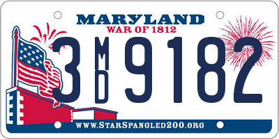 MD license plate 3MD9182