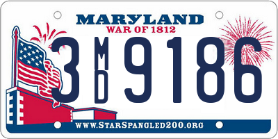 MD license plate 3MD9186