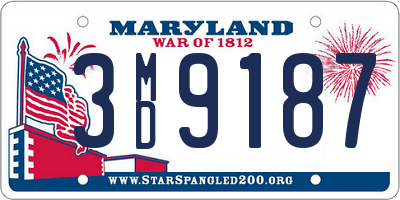 MD license plate 3MD9187