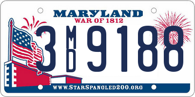 MD license plate 3MD9188