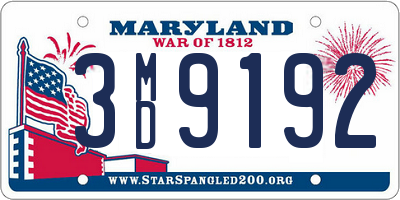 MD license plate 3MD9192