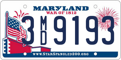 MD license plate 3MD9193