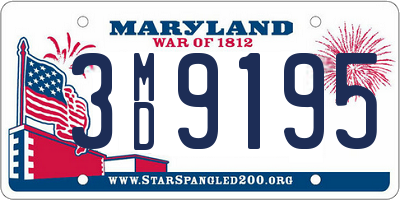 MD license plate 3MD9195