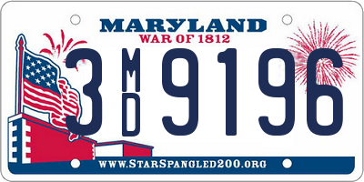 MD license plate 3MD9196