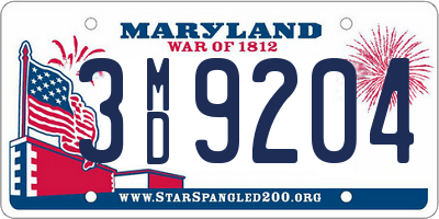 MD license plate 3MD9204