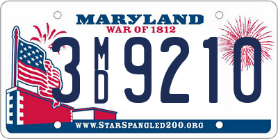 MD license plate 3MD9210