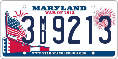 MD license plate 3MD9213