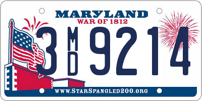 MD license plate 3MD9214