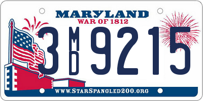 MD license plate 3MD9215