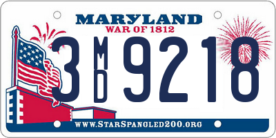 MD license plate 3MD9218