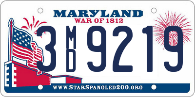 MD license plate 3MD9219