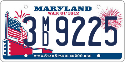 MD license plate 3MD9225