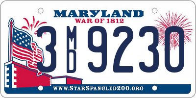 MD license plate 3MD9230