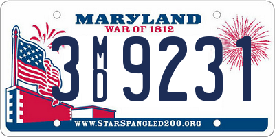 MD license plate 3MD9231