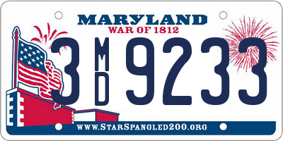 MD license plate 3MD9233