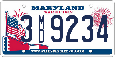 MD license plate 3MD9234