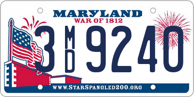 MD license plate 3MD9240
