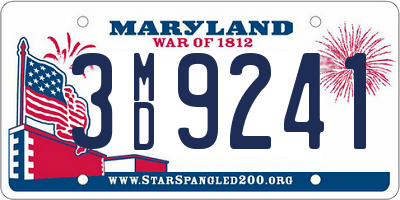 MD license plate 3MD9241