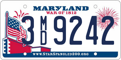 MD license plate 3MD9242